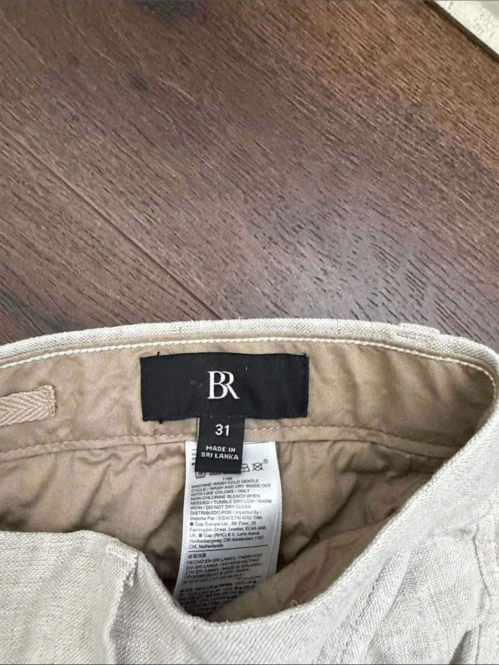 Banana Republic Light Beige Flat-Front Linen Shorts